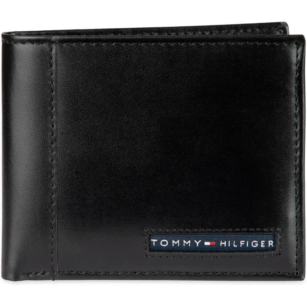 🆕Men Black Leather Wallet Slim Bifold with Credit Card Pockets and Removable ID
